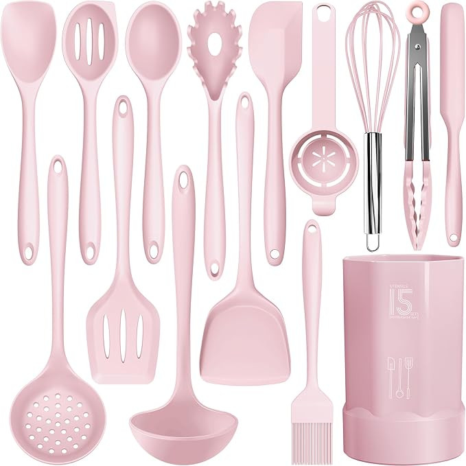 Silicone Cooking Utensils Set - 446°F Heat Resistant Kitchen Utensils,Turner Tongs,Spatula,Spoon... | Amazon (US)