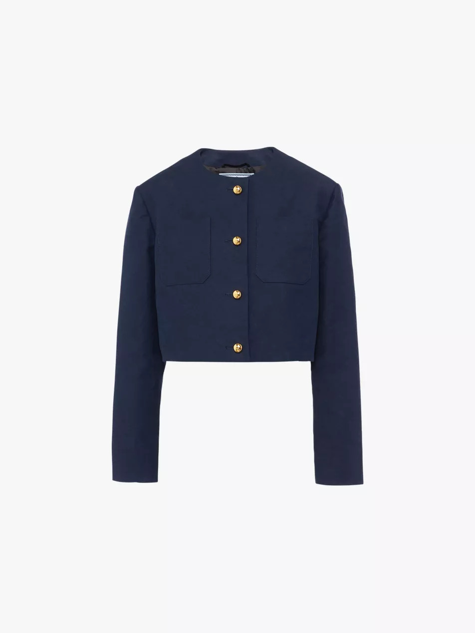 Single-breasted tricotine-weave wool jacket | Selfridges