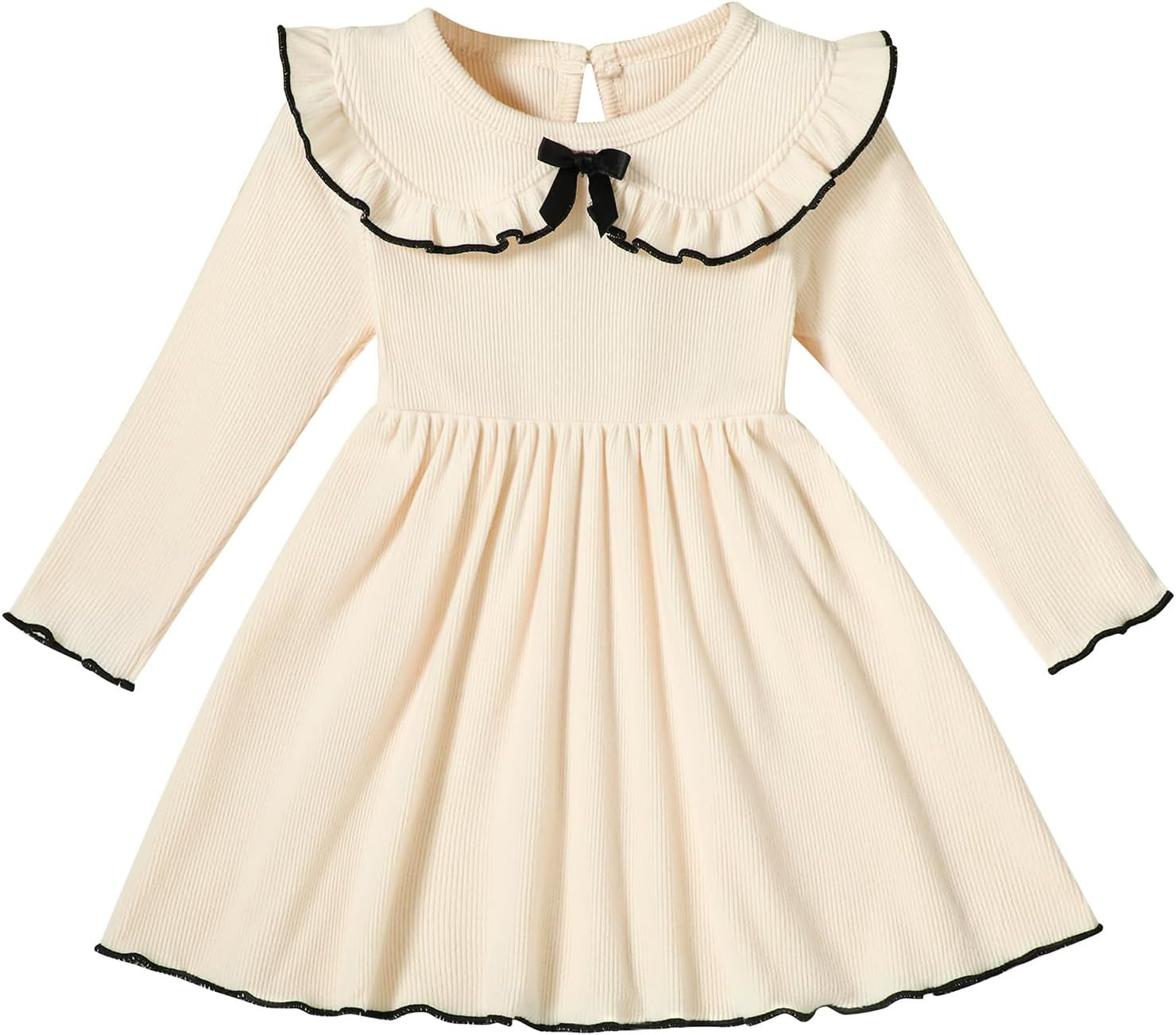 Baby Girl Long Sleeve Swing Dress Doll Collar Newborn Fall Clothes | Amazon (US)