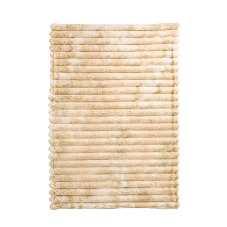 Better Homes & Gardens Channel Dyed Vanilla Dream Faux Fur Oversized Throw, 50" x 72" | Walmart (US)