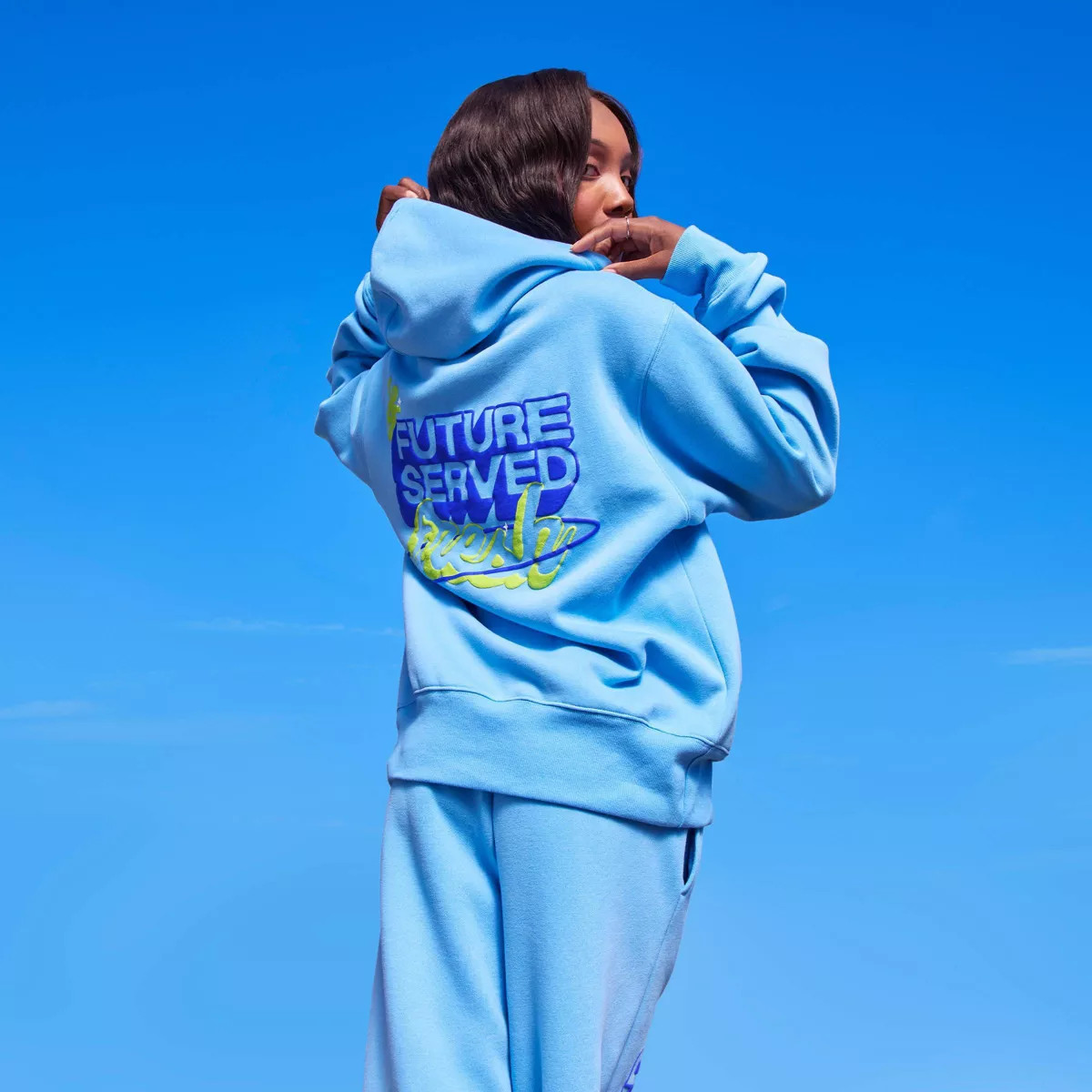 Adult Poppi Future of Soda Graphic Hoodie Sweatshirt - Blue 1X | Target