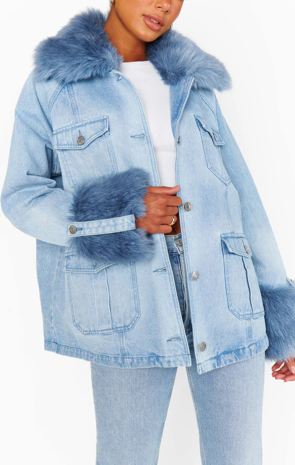 Copenhagen Jacket ~ Drift Indigo with Blue Faux Fur | Show Me Your Mumu