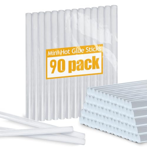 Krightlink 90 Count Hot Glue Sticks 4" Long x .27" Diameter Mini Size Hot Melt Glue Sticks Compatible with Most Glue Guns for Crafting, DIY, Home Repair, Clear - 1 Pack | Amazon (US)