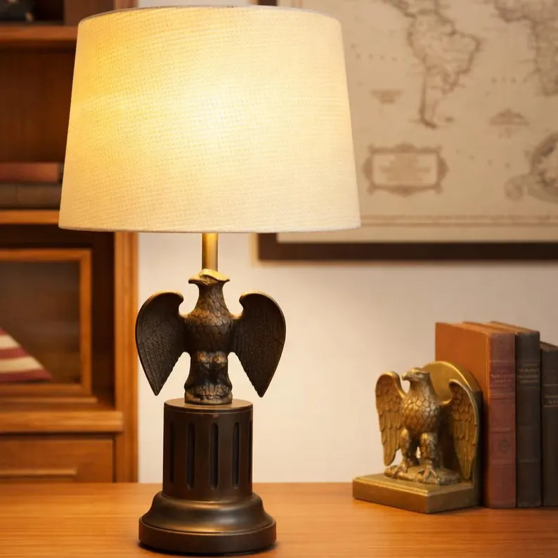 Vintage Cast Metal Eagle Lamp | Americana Federal Style Desk Lighting | Etsy (Global)