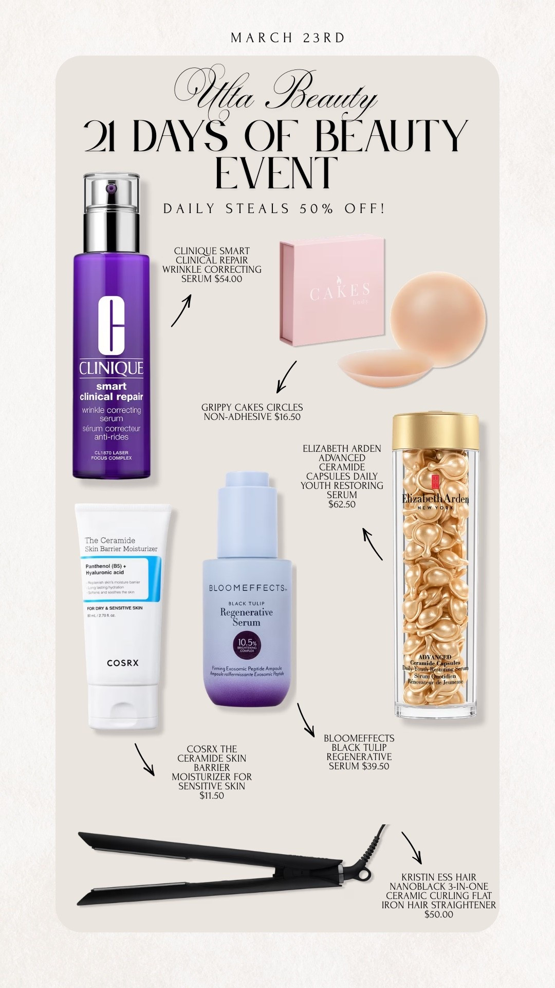 Ulta Beauty 21 days of Beauty Event is happening right now under 3/26! Get 50% off of daily steals! 

Ulta Beauty, Sale Alert, 21 DOB, 21 Days of Beauty, 21 Days of Beauty Event, Beauty, Makeup, Skincare, Haircare, Sale, Emily Ann Gemma

#LTKSaleAlert #LTKBeauty #LTKSpringSale