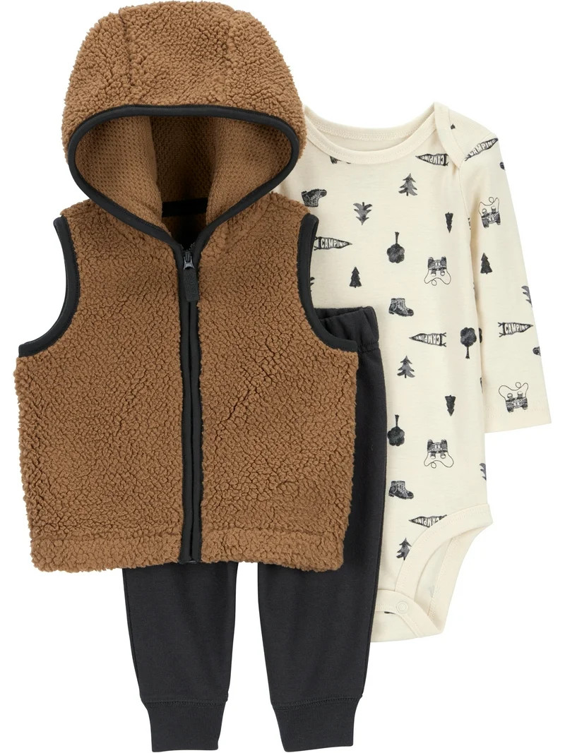 Carter's Child of Mine Baby and Toddler Boy Vest Outfit Set, 3-Piece, Sizes 0/3-24 Months | Walmart (US)