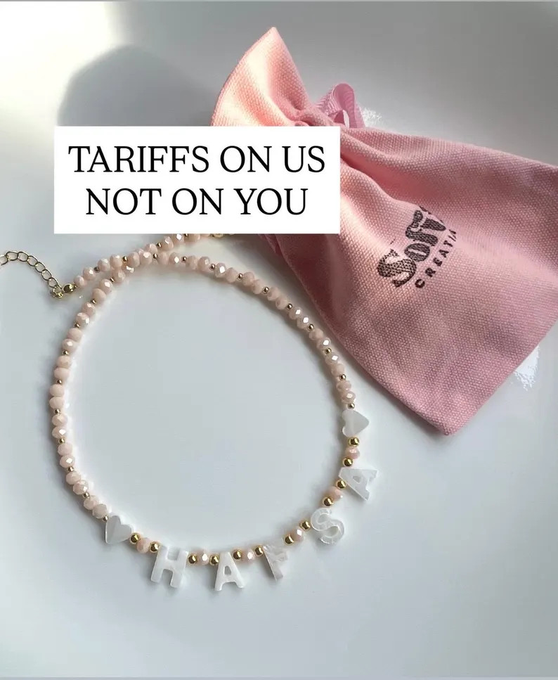 Toddler Custom Name Necklace, Mother of Pearl Letter Name Necklace, Kids Beaded Necklace, Gift fo... | Etsy (US)