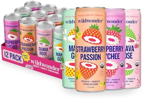 wildwonder Sparkling Probiotic Drink 12pk, For Gut Health & Immune Support, Classic Variety Pack,... | Amazon (US)