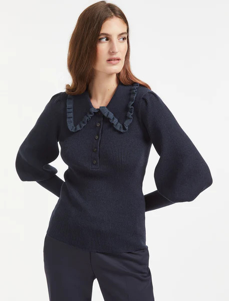Tallulah Wool Jumper - Navy | Cefinn
