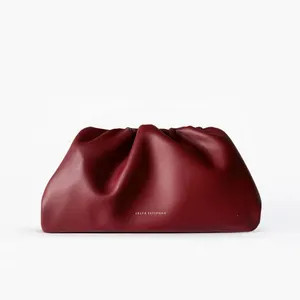Leather Clutch Handbag Evening Bag - 100% genuine leather dark red / burgundy FREYA ESTEPHAN | Etsy (Global)
