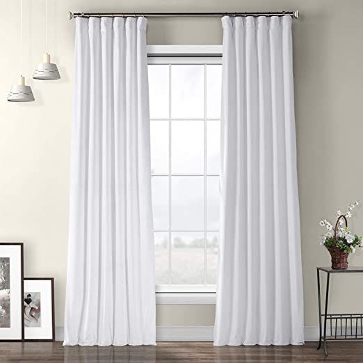 Amazon.com: HPD Half Price Drapes VPYC-161201-108 Plush Velvet Curtain (1 Panel), 50 X 108, Pillo... | Amazon (US)