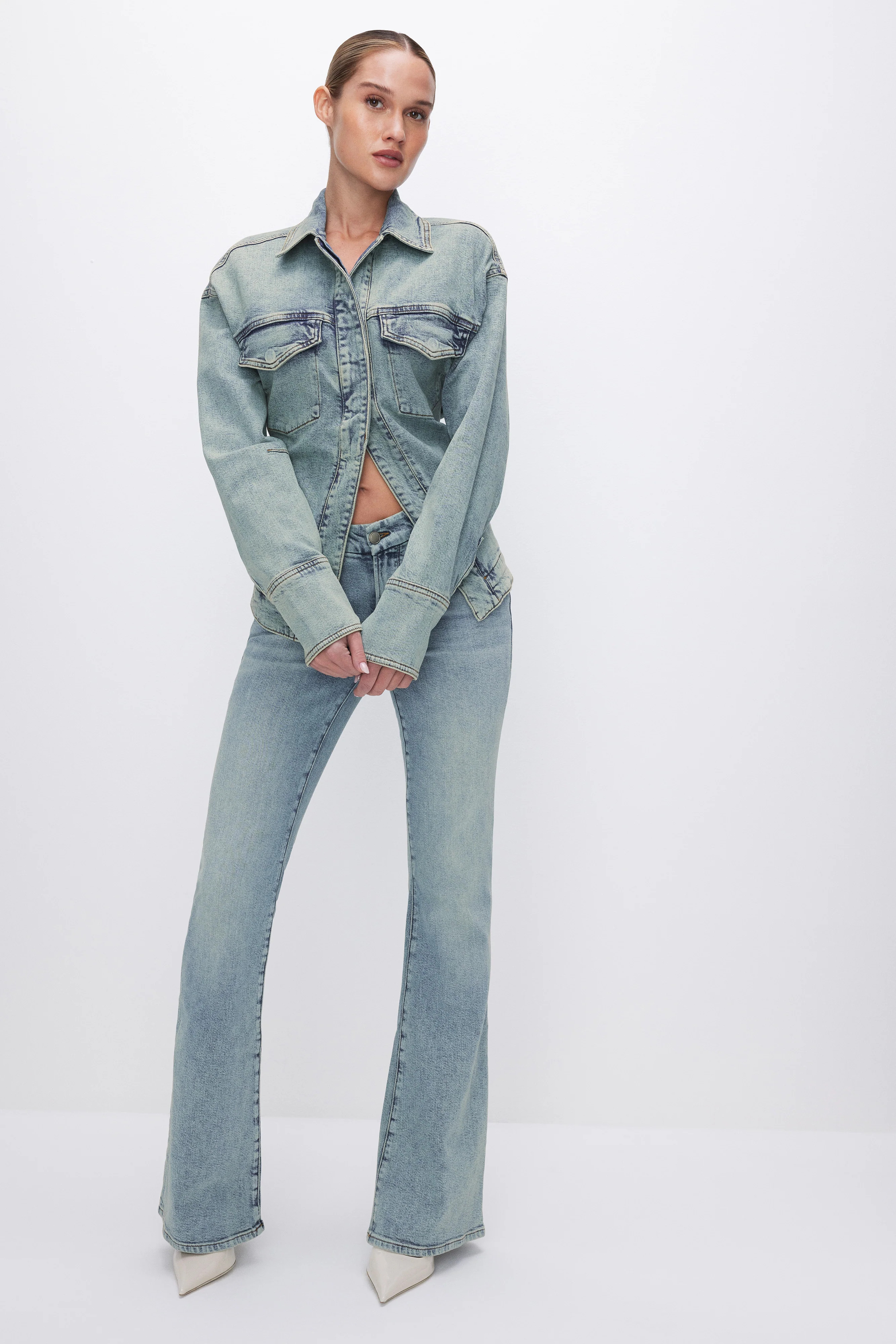 DENIM OPEN JACKET | Good American