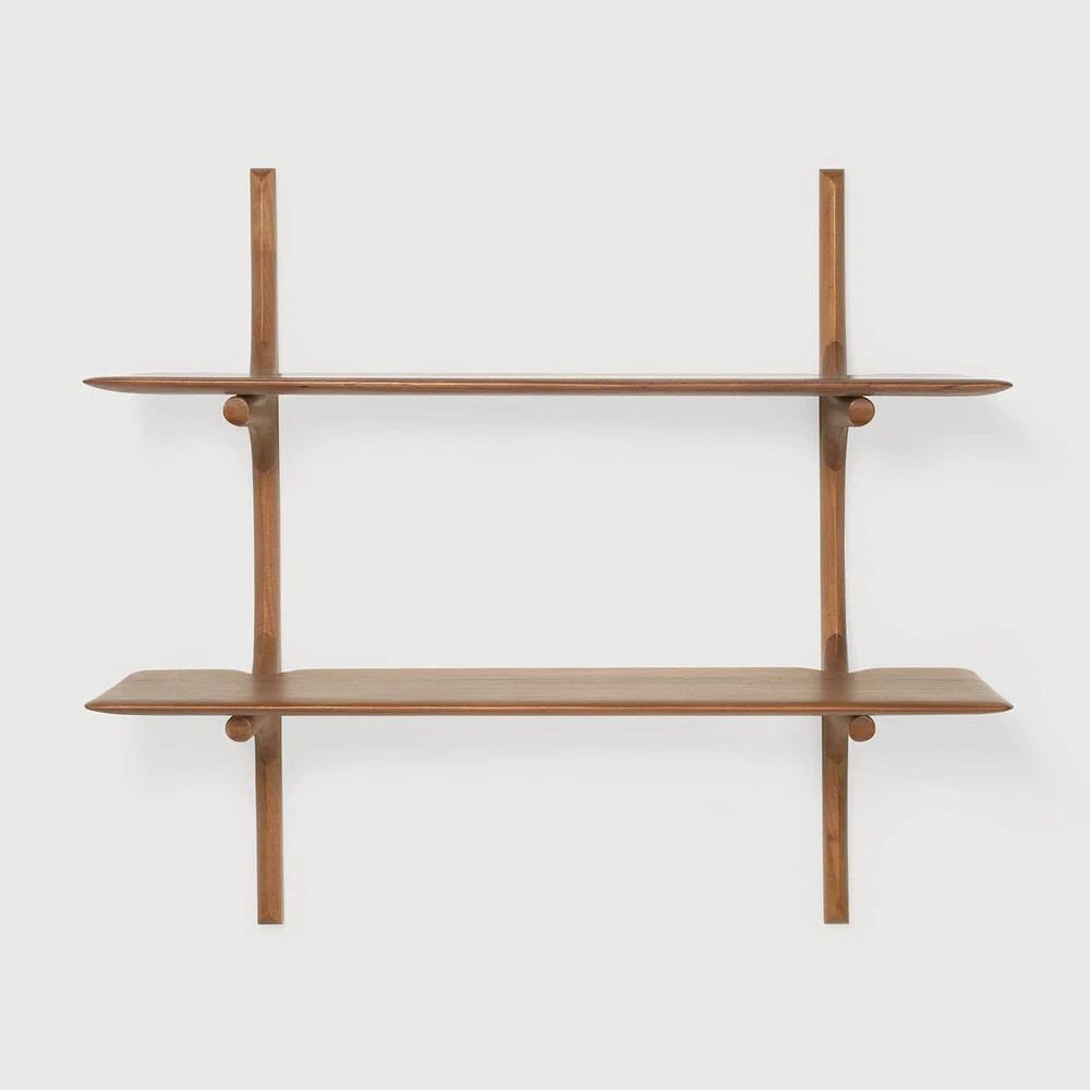 PI Wall Shelf - Varnished Brown - 2 Shelves | Perigold