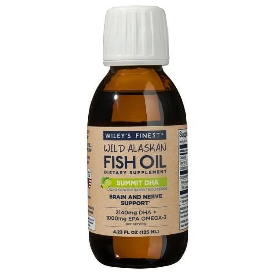 Wiley’s Finest Wild Alaskan Fish Oil Summit DHA Liquid - 2140mg of DHA and 460mg of EPA Omega-3... | Walmart (US)