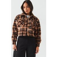 V By Very Checked Fleece Shacket - Multi | Very (UK)