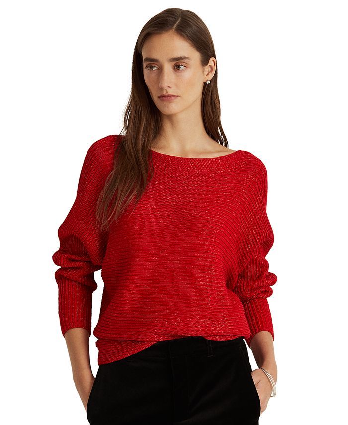 Lauren Ralph Lauren Dolman-Sleeve Boatneck Sweater & Reviews - Sweaters - Women - Macy's | Macys (US)