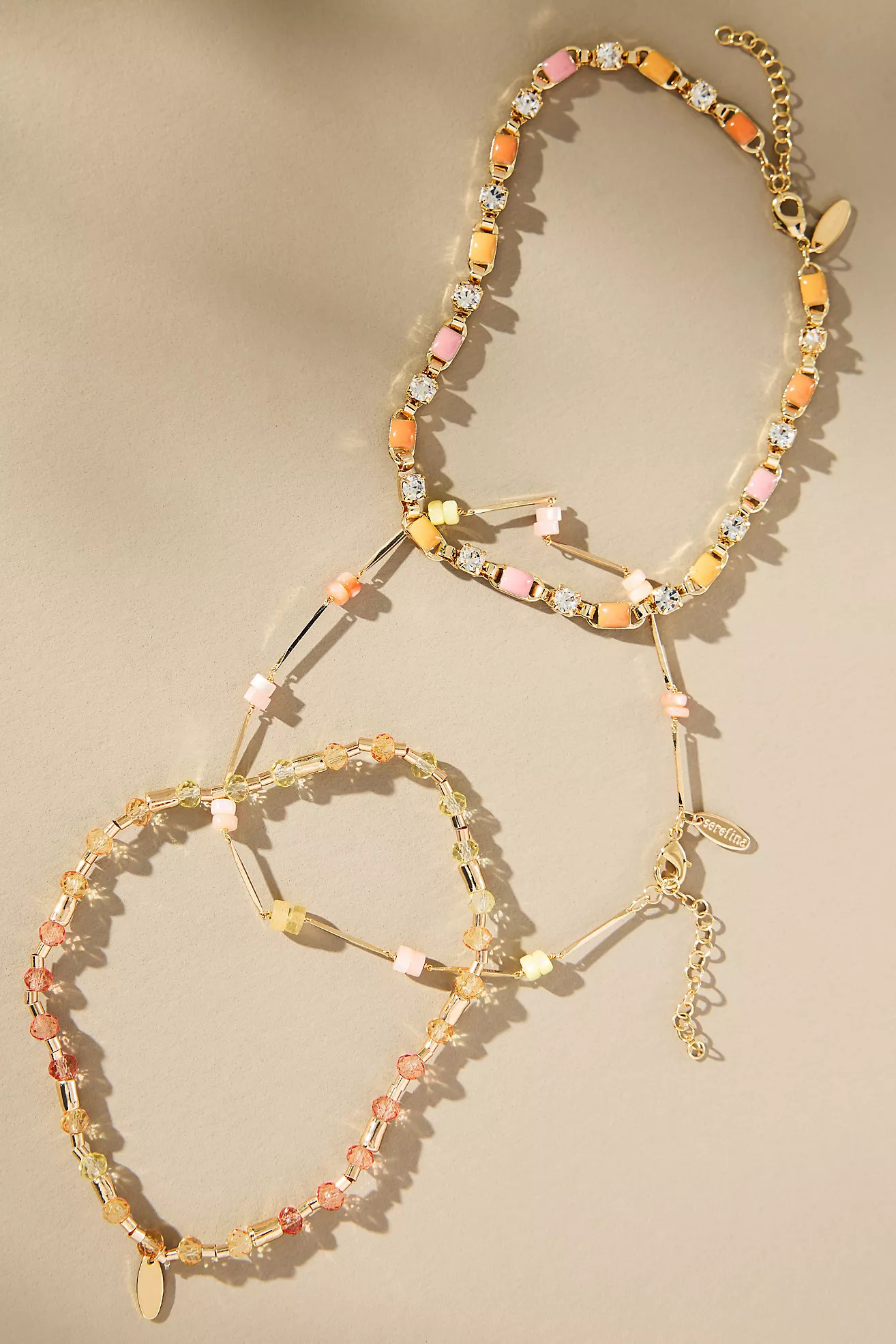 Stone & Crystal Anklets, Set of 3 | Anthropologie (US)