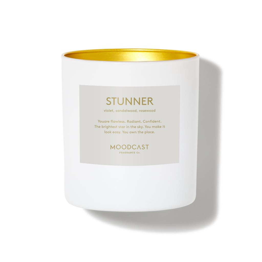 Moodcast Stunner Scented Candle - Aesthetic Candle for Home, Sandalwood, Violet & Rosewood, Clean... | Amazon (US)