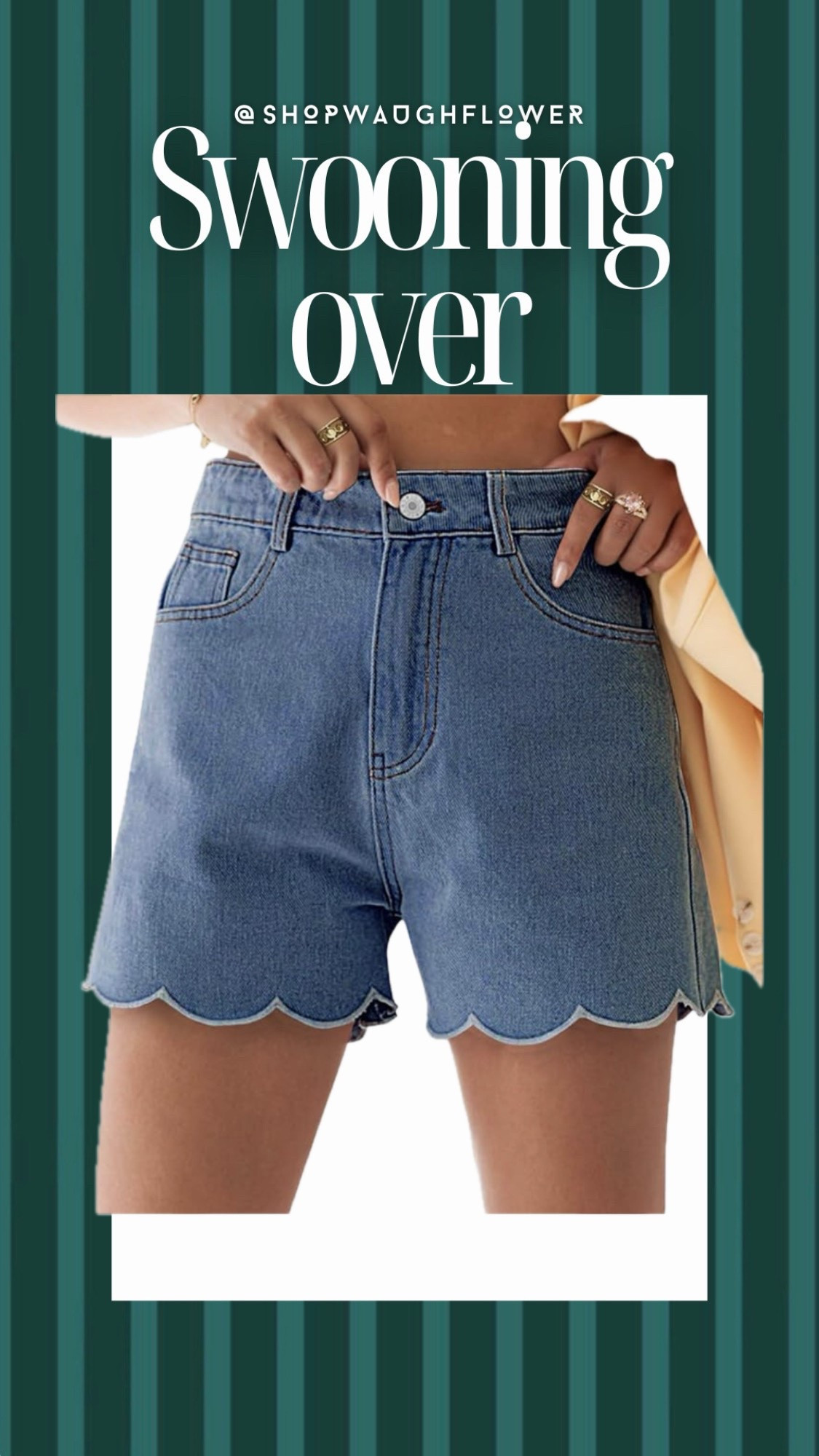 Scalloped Jean shorts

#LTKdayinmylife #LTKgrwm #LTKootd