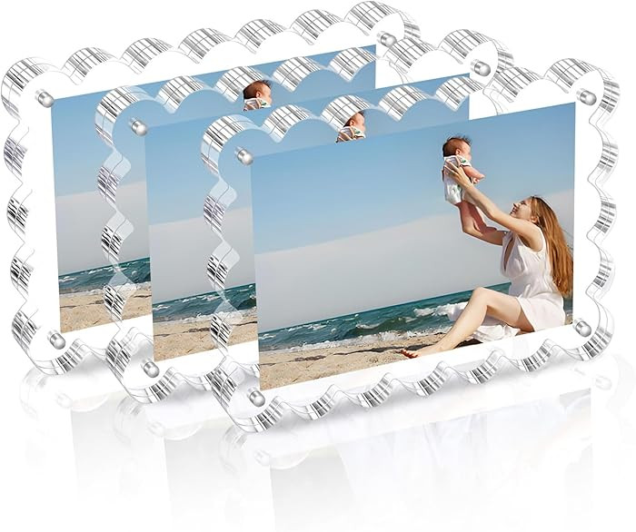 3 Pack Acrylic Picture Frame: 4x6inch Magnetic Picture Frames, Double Sided Magnet Frames,10+10mm... | Amazon (US)