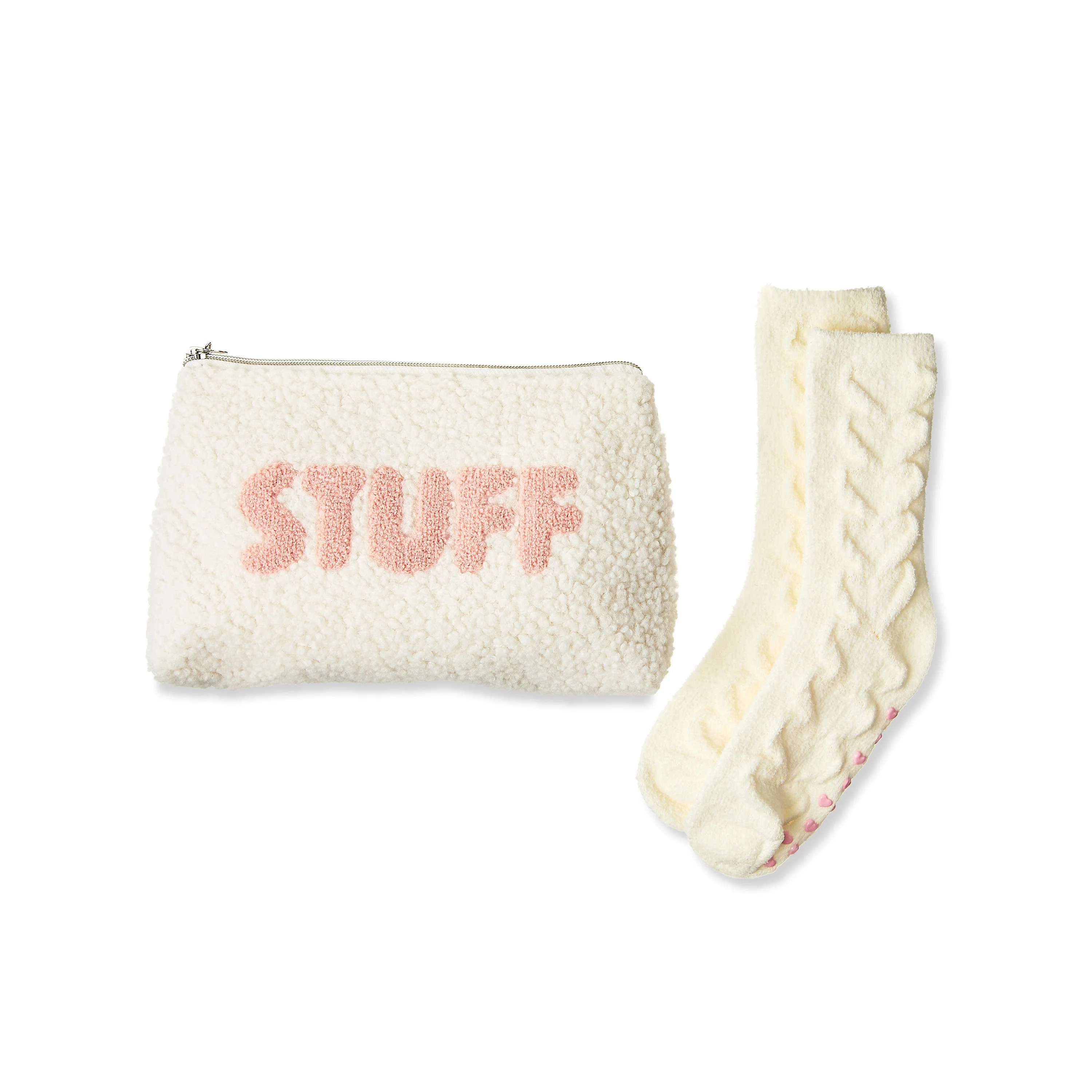 Valentine's Day Cream Cozy Bag and Sock Set, One Size Fits Most Adults, by Way To Celebrate | Walmart (US)