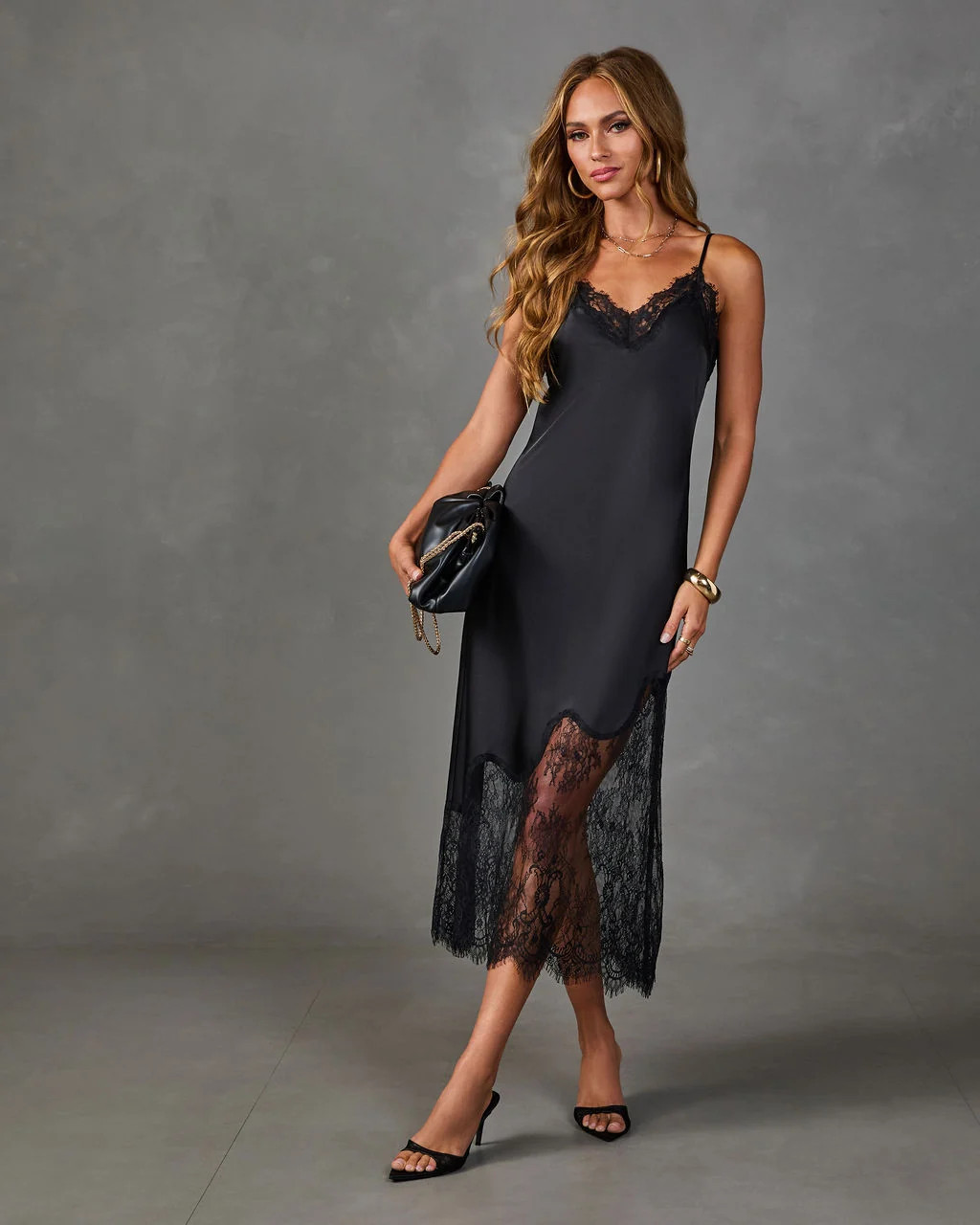 Darling Moment Satin Lace Midi Dress | VICI