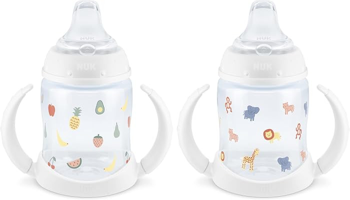 NUK Learner Cup, 6+ Months, Fun Fruits and Animals, Amazon Exclusive Collection, 5 Oz, Pack of 2 ... | Amazon (US)