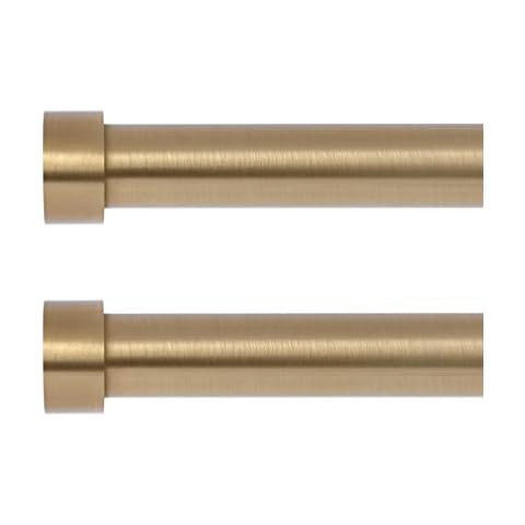 Ivilon Window Curtain Rod End Cap - 1 inch Pole. 120 to 240 Inch. Warm Gold | Amazon (US)