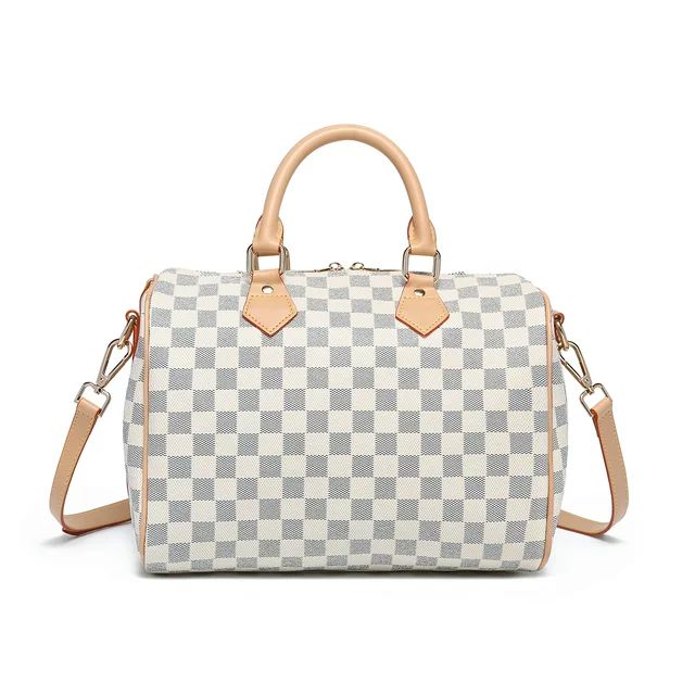 BUTIED Checkered Tote Shoulder Bag with Inner Pouch - PU Vegan Leather Shoulder Handbags Fashion ... | Walmart (US)
