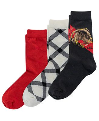 Women's 3-Pack Horse Crew Socks | Macy's