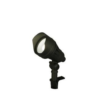 Hampton Bay 9.8-Watt Millennium Black Adjustable Light Color Outdoor Integrated LED Landscape Flo... | The Home Depot