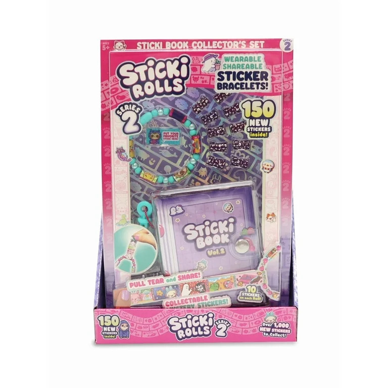 Sticki Rolls Sticki Book - Wearable & Shareable Sticker Bracelet + Collection Book - 120 Mini Sti... | Walmart (US)