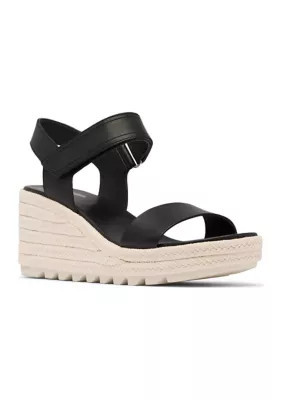 SOREL Women's Cameron Wedge Sandals, Black, 9.5M | Belk