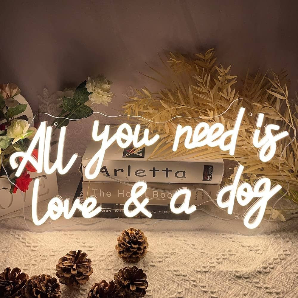 Neon Sign All You Need Is Love & A Dog-LED Adjustable Brightness Flex Light Signs Indoor Home Bed... | Amazon (US)