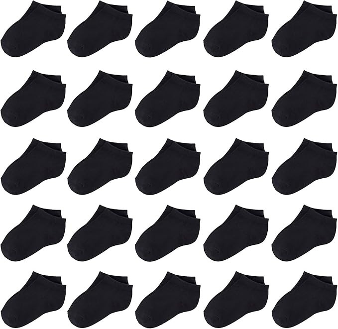 Duufin 25 Pairs Toddler Ankle Socks Low Cut Kids Half Cushion Socks Low Rise Ankle Socks for Boys... | Amazon (US)