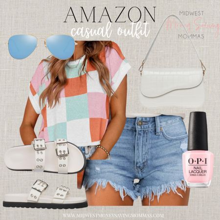 Amazon casual outfit 

Summer outfit  denim shorts  sandals  sunglasses  nail polish  white purse  vacation outfit 

#LTKSeasonal #LTKFindsUnder50 #LTKStyleTip