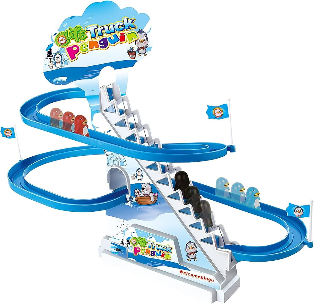 ARSUK Penguin Race Game Toy Playful Musical Roller Coaster Track Playset with Music & LED Flashin... | Amazon (US)