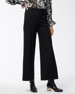 Ponte Pintuck Wide Leg Ankle Pants | Chico's