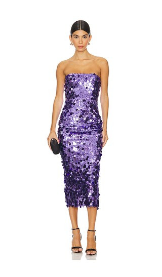 Electra Midi Dress in Purple Sequin Dress Midi Sequin Dress Midi Cocktail Dress Fall Dress Midi | Revolve Clothing (Global)