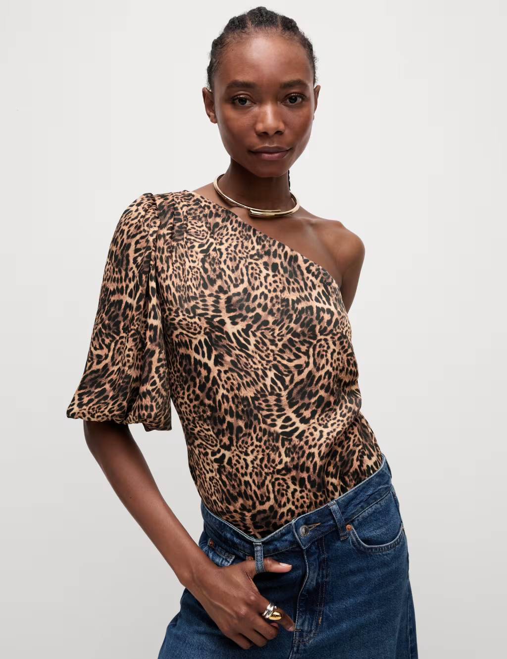 Animal Print One Shoulder Blouse | Marks & Spencer (UK)