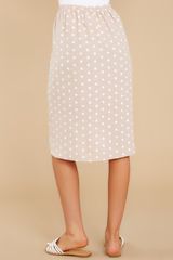 Adored By You Taupe Polka Dot Skirt | Red Dress 