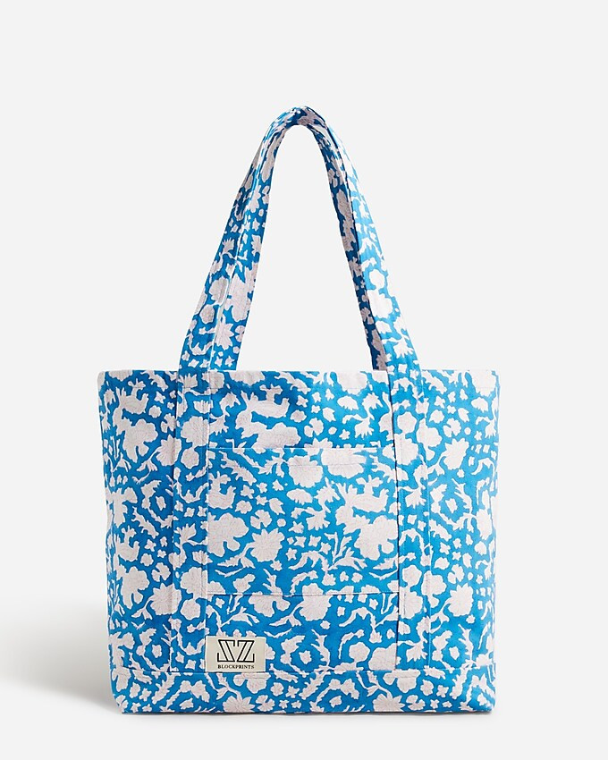 SZ Blockprints™ X J.Crew hand-block-printed reversible beach tote | J. Crew US