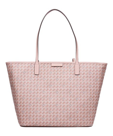 Tory Burch Winter Peach Geometric Ever-Ready Coated Canvas Zip Tote | Zulily