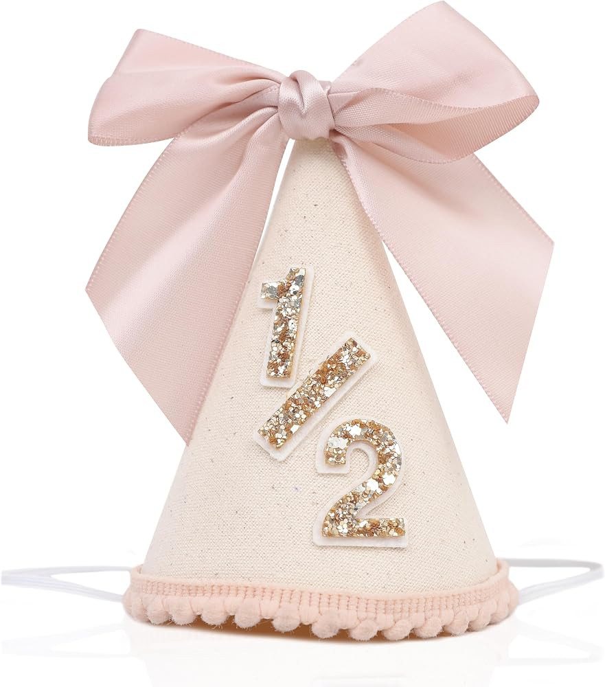 Bow 1/2 Birthday Hat - Little Princess Half Birthday Decorations, 1/2 Way To One Birthday Crown O... | Amazon (US)