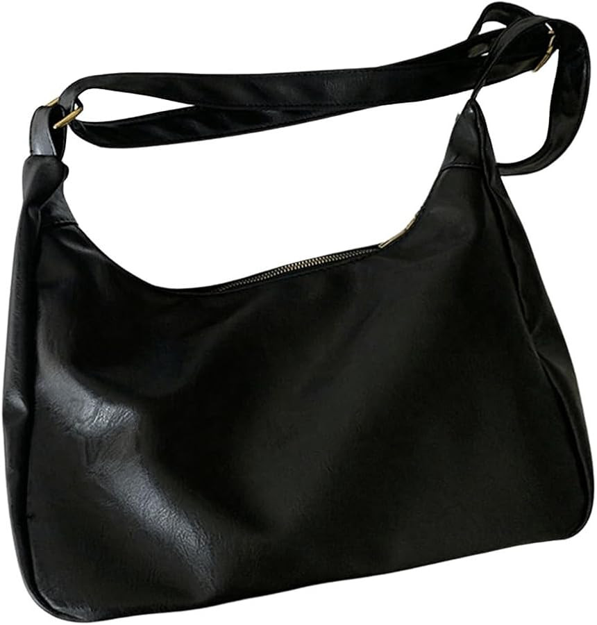 Floerns Women's Soft PU Leather Crossbody Bag Vintage Slouchy Hobo Bag with Zipper | Amazon (US)