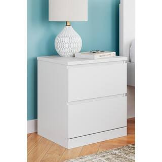 Onita White 2 Drawer 18.25 in. W Nightstands | The Home Depot