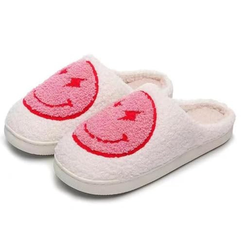 V OPXIN Lightning Happy Face Slippers for Womens Mens Cute Slippers Cozy Plush Warm Slip-on House Shoes for Indoor and Outdoor | Amazon (US)