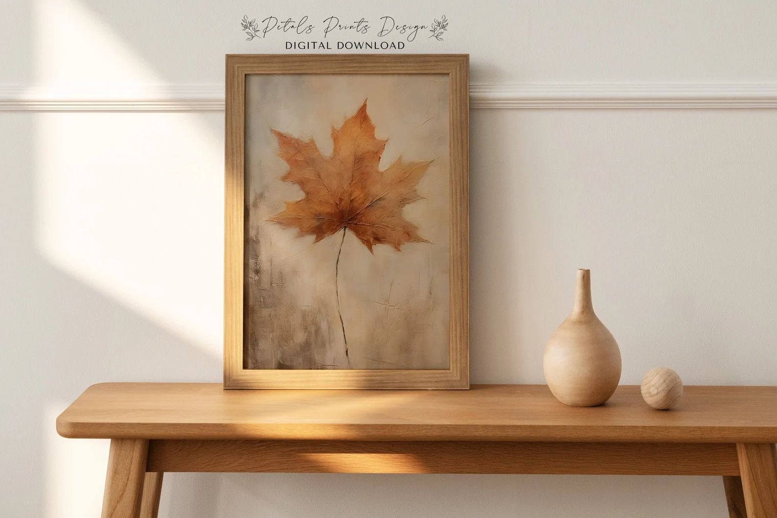 Fall Wall Decor Printable Leaf Still Life Painting Rustic - Etsy | Etsy (US)