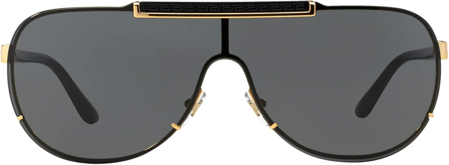 Versace Man Sunglasses Gold Frame, Dark Grey Lenses, 0MM | Amazon (US)