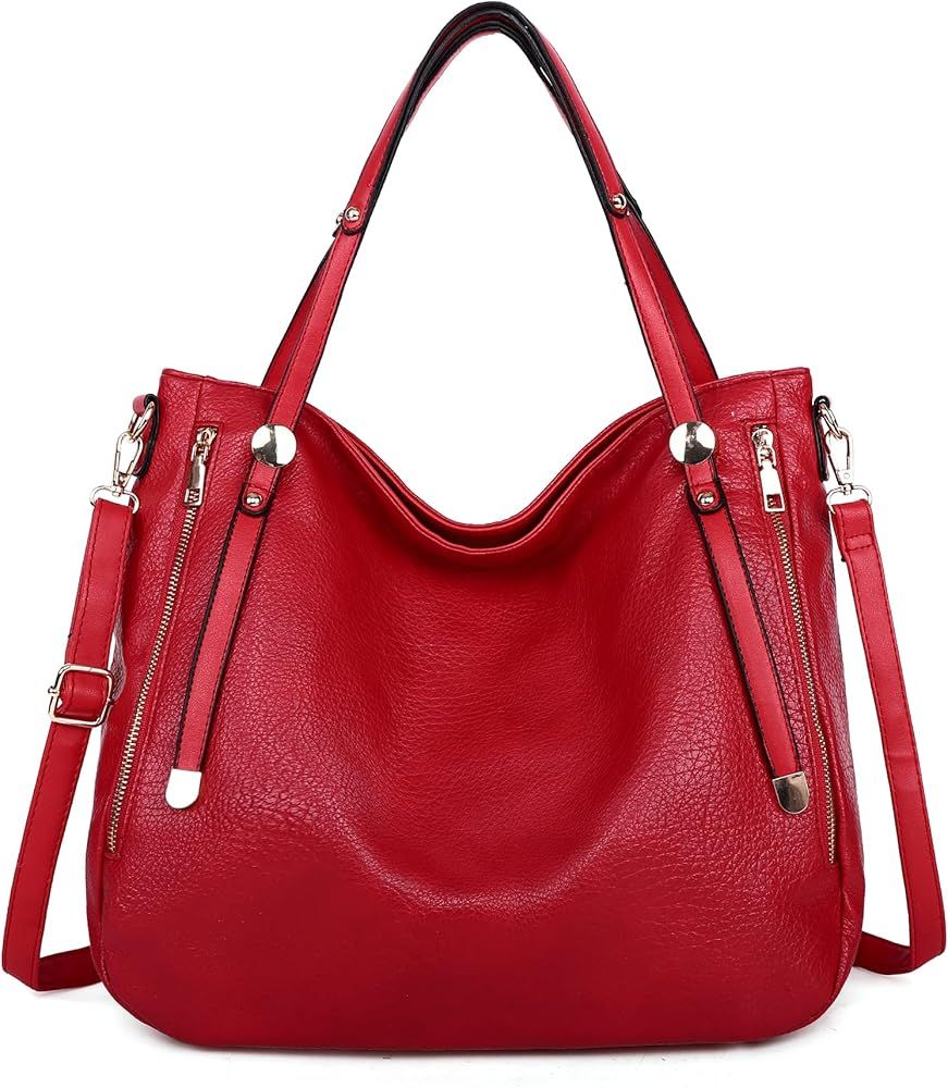 Women Handbag Vegan Leather Fashion Hobo Bag Large Capacity and Handbags with Adjustable Straps | Amazon (US)